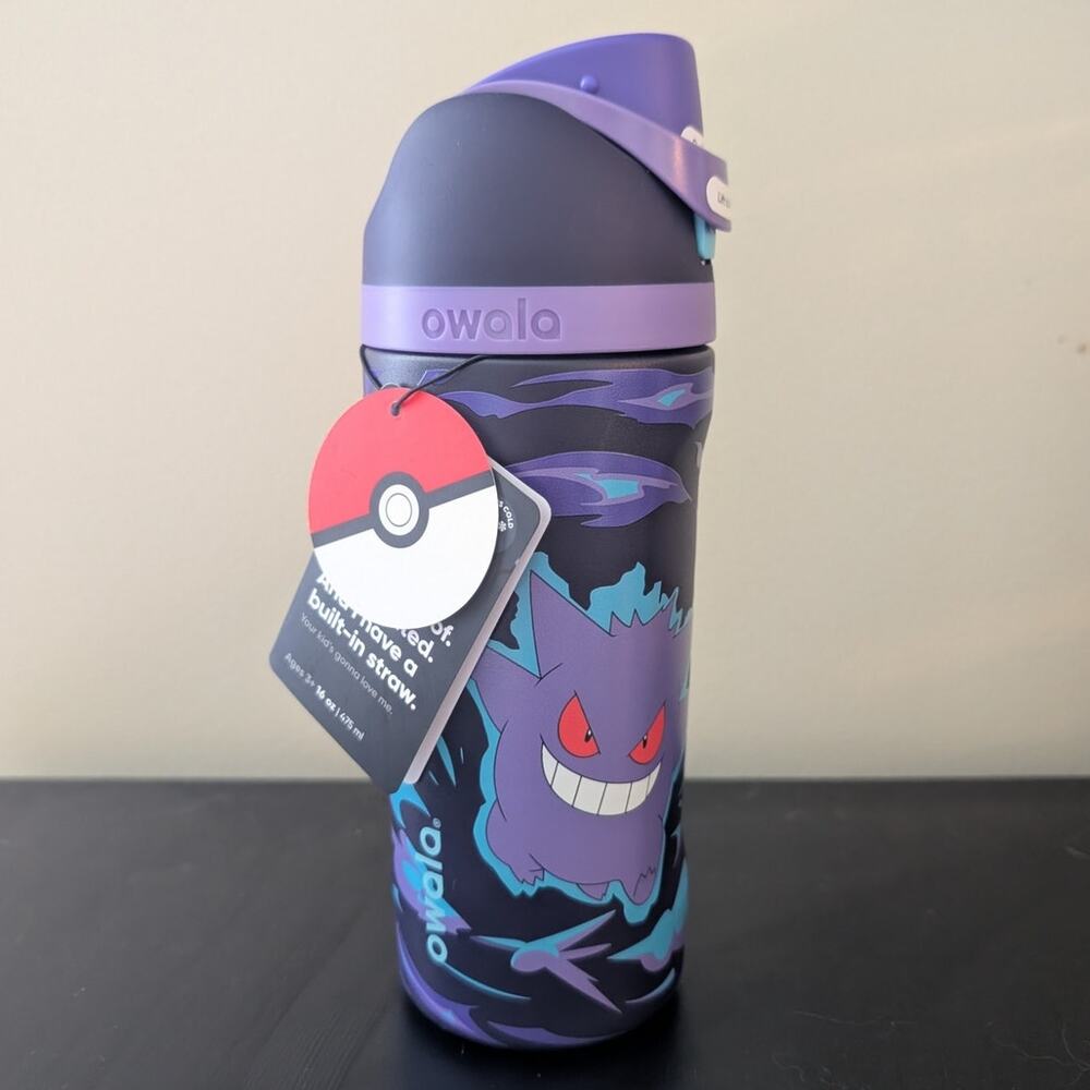 NWT POKÉMON x OWALA FreeSip 16 oz Gengar Water Bottle Limited Edition In Hand